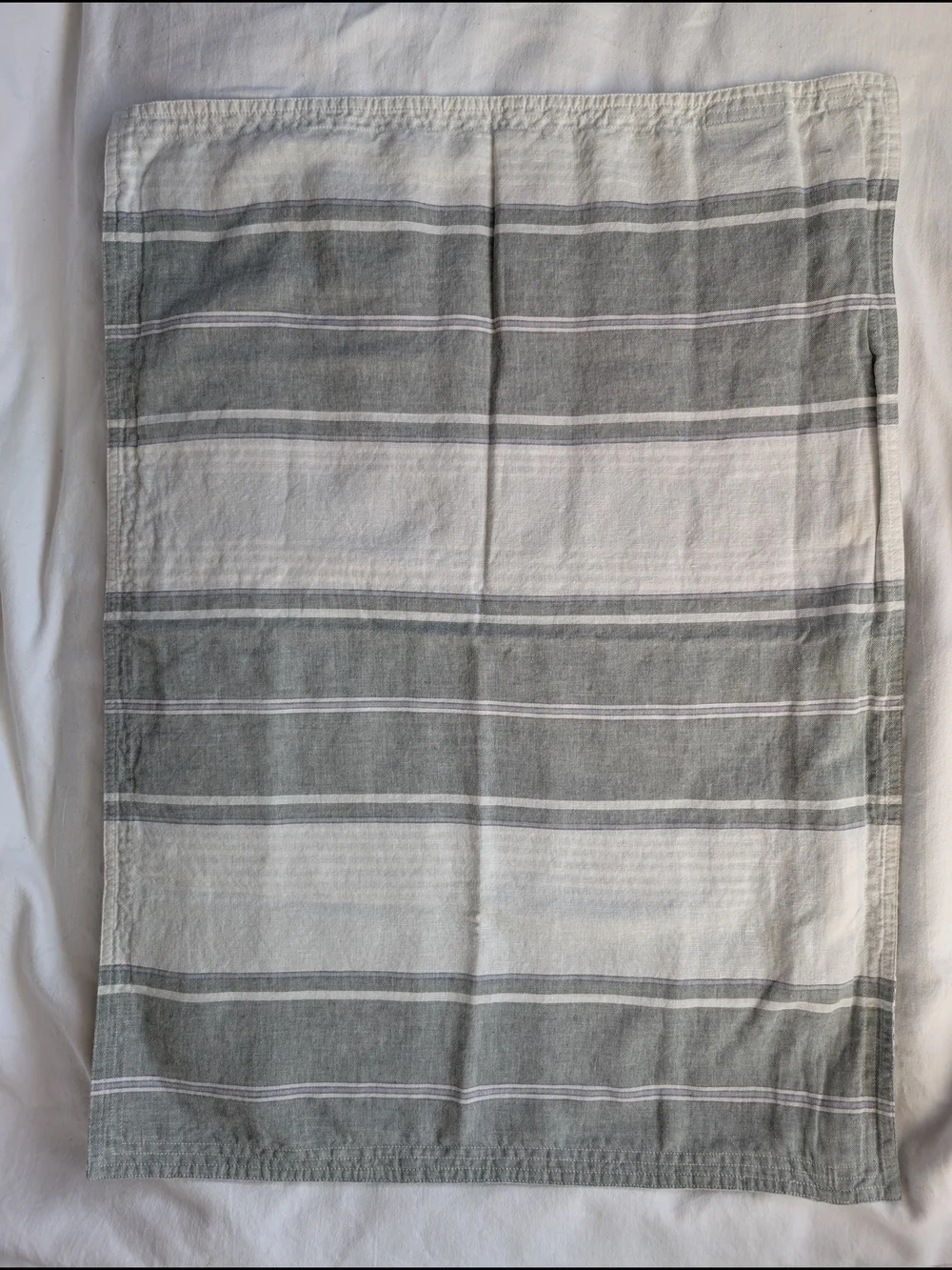 Ralph Lauren Linen Cotton Green White Striped Standard Pillow Covers - 2